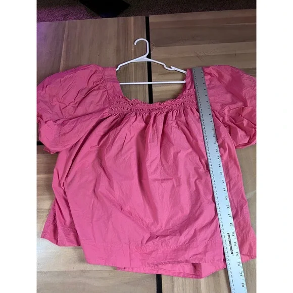 Maeve Anthropologie Smocked Top Puff Sleeve Square Neck Blouse 3X - Picture 6 of 7